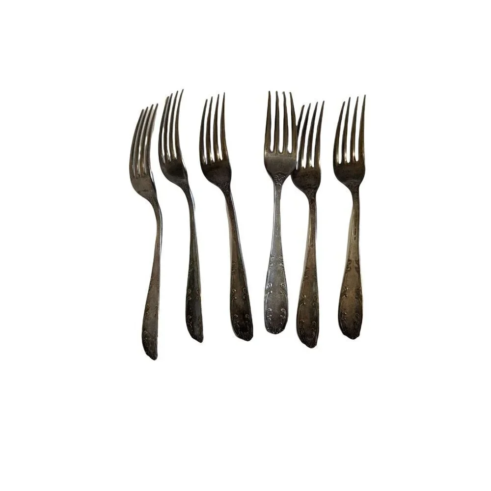Crown Silver Plate Company set of 6 dinner forks‎ 7.5 in